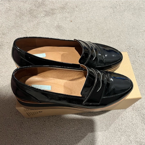 Zazou Boston Black Leather Wedged Loafer size 40/9 - Picture 2 of 4